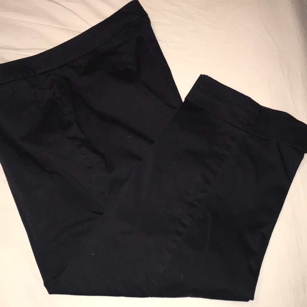 Black cropped dress pants